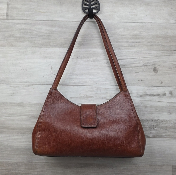 Vintage FOSSIL Red Brown Leather Shoulder Bag ZB9094 - Picture 7 of 16
